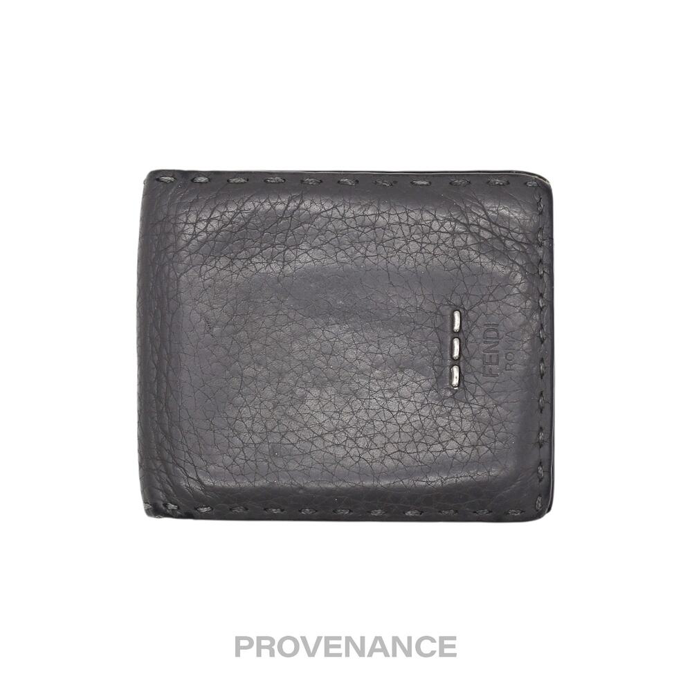 🔴 Fendi Selleria Bifold Wallet - Grey Roman Leather